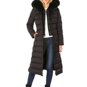 Black Tahari Hooded Down Puffer Coat XL